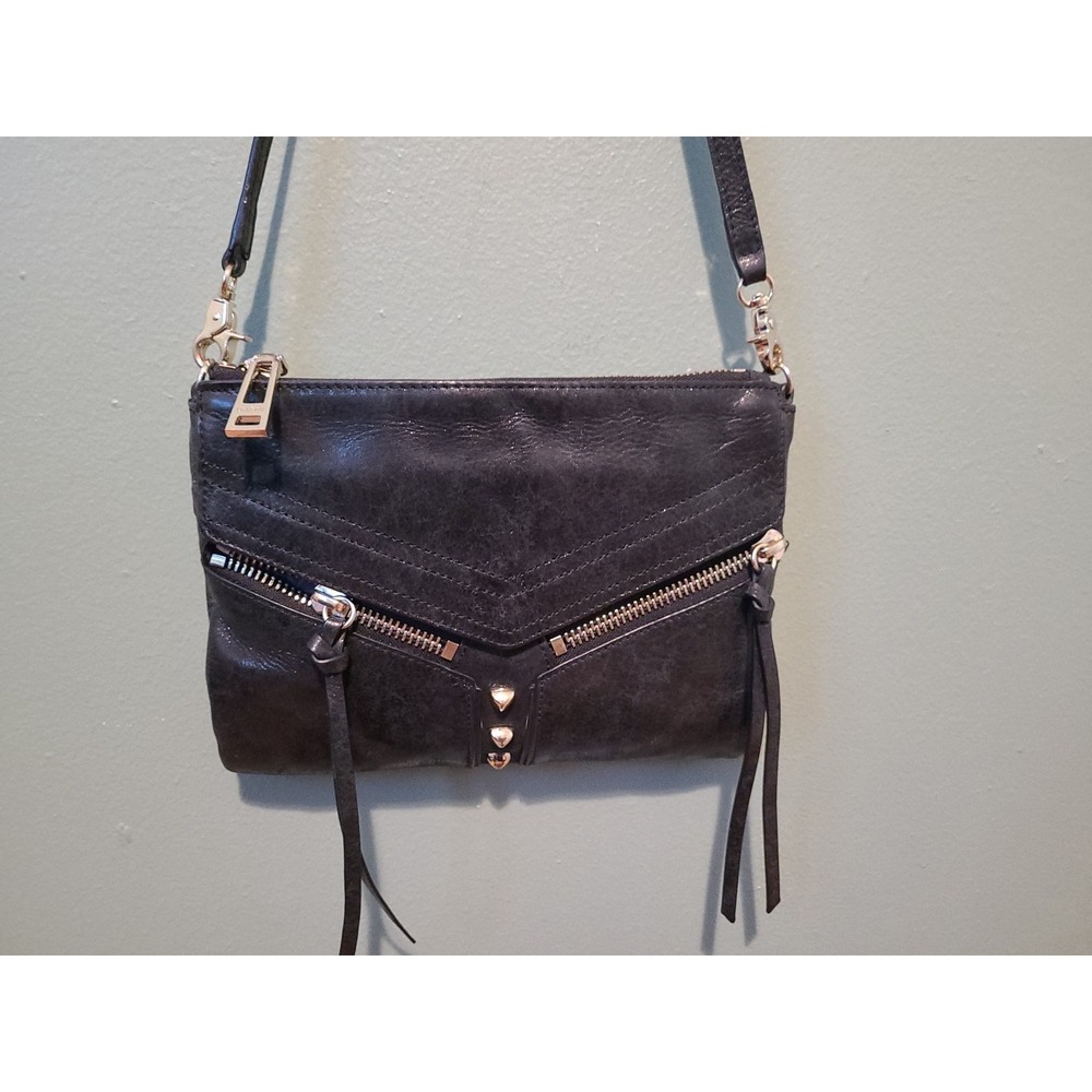 BOTKIER Soft Black Leather TRIGGER Stud Satchel Shoulder‎ Bag
